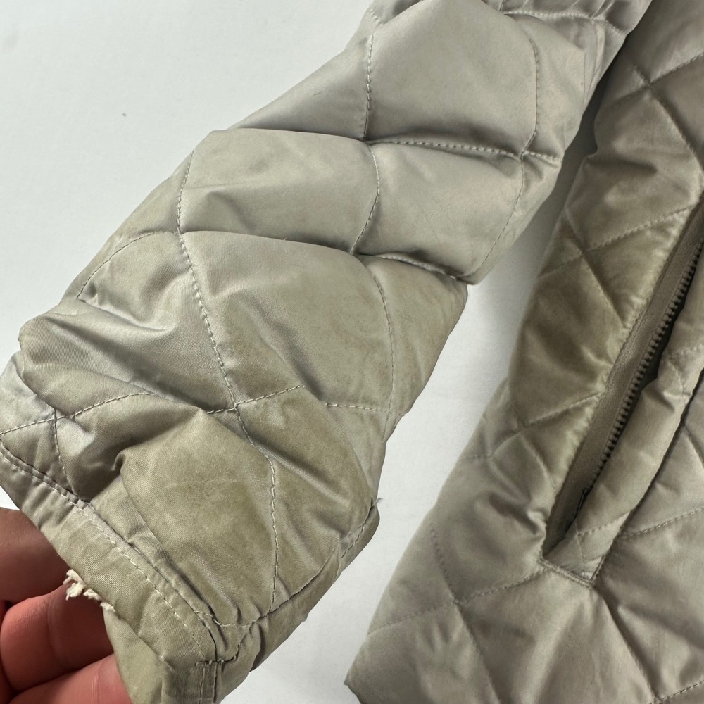 Columbia Quilted Fleece Lined Hooded Jacket Women's Large Tan - Picture 8 of 14